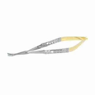 15.5cm Universal Needle Holder Castroviejo Lock Carbide Round Handle Curved Tips