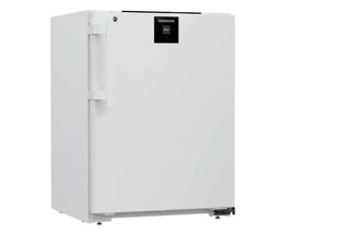 White Liebherr SFTsg 1501 Performance Laboratory Freezer with a Liebherr logo on a white background