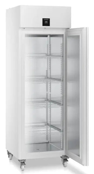 White Liebherr SRPvh 6501 Perfection Laboratory Refrigerator 21.3 Cu.Ft. with solid door on a white background