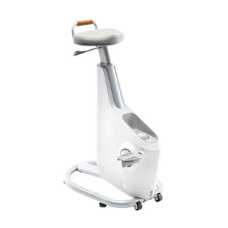 Lifespanfitness ABO1XX Ampera Office Bike,Glacier White exercise bike with a seat on a white background
