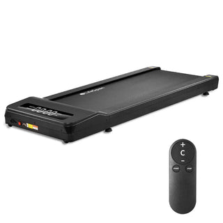 Lifespanfitness TX6X GlowUp Under-Desk Treadmill , White/Black, with remote control on a white background