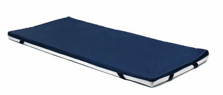Blue folding bed on a white background