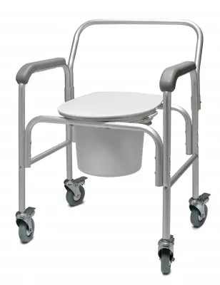 Lumex 2215B-2 Commode with Backrest Aluminum Frame 3-in-1 300 lb Capacity 
