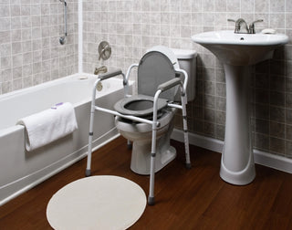 Lumex 7108A Deep Seat Steel Folding Commode 3-in-1 Design