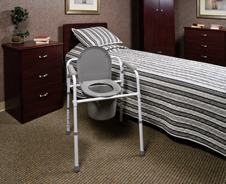 Lumex 7108A Deep Seat Steel Folding Commode 3-in-1 Design