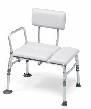 Lumex 7955KD Deluxe Padded Knock-Down Transfer Bench Platinum Grey 