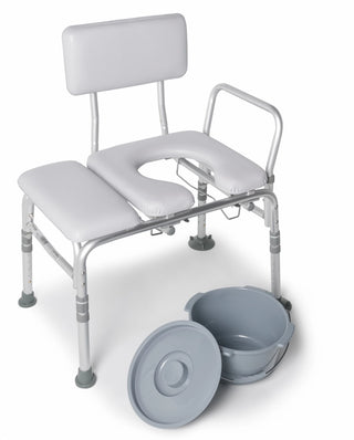Lumex 7955KD Deluxe Padded Knock-Down Transfer Bench Platinum Grey 