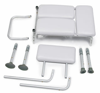 Lumex 7955KD Deluxe Padded Knock-Down Transfer Bench Platinum Grey 