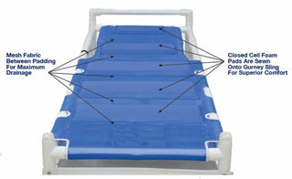 Lumex 8005 PVC Shower Bed Stretcher 450 lb Capacity 