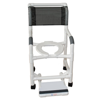 Lumex 89110 PVC Shower Chair with Commode 18" Internal Width with Footrest