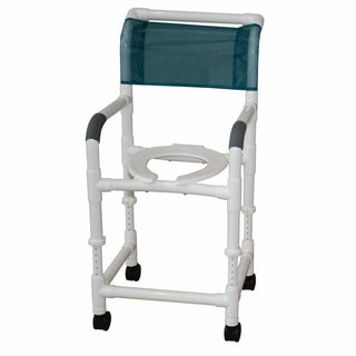 Lumex 89150 PVC Shower Commode Chair Adjustable Height 