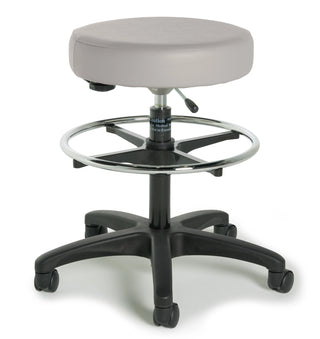 Lumex 9501-BFR, 9501 Series Physician Stool, Backrest & Footring, Black Composite