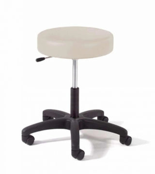 Lumex 9501-B, 9501 Series Physician Stool with Backrest, Black Composite Base