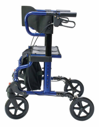 Lumex LX1000T Hybrid LX Rollator Transport Chair, Titanium & Majestic Blue
