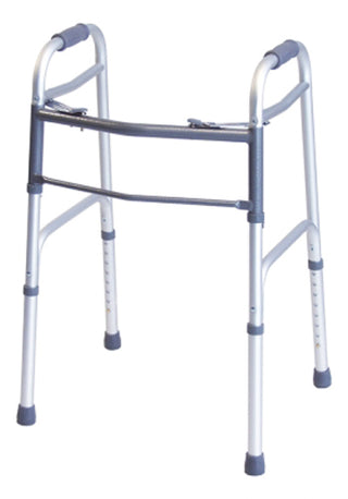 Silver Lumex 716070A Everyday Dual Walker walker with gray handles and feet on a white background