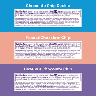 Nutrition facts panels for the three flavors in the MOSH Plant Powered Trial Pack
