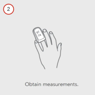 Masimo MightySat Rx step two usage instruction diagram