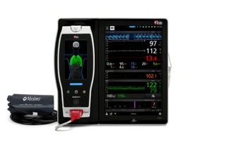 Masimo Root with Noninvasive Blood Pressure and Temperature monitor displaying early warning score on screen