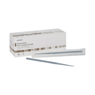 McKesson 911819_CS Ear Curette Handle with Grooves 2 mm Tip Cup Tip on a white background