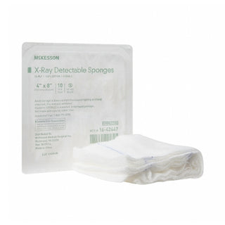 Pack of McKesson 944343_CS  X-Ray Detectable Gauze Sponge 4 X 8 Inch Sterile on a white background