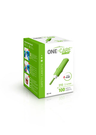 MediVena 1005 One-Care Plus Safety Lancets Contact-Activated High Flow