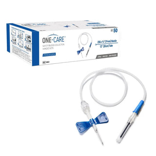  MediVena 5061 One-Care Press and Lock Safety Blood Collection Wing Sets, Luer Adapter,23G