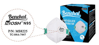 MediVena M8225 Benehal N95 Mask, Surgical Respirator NIOSH Certified, Foldable