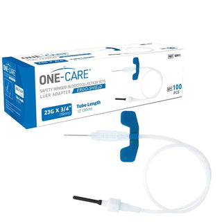 MediVena One-Care Ergo-Shield Safety Blood Collection Wing Sets Luer Adapter without Holder,231G