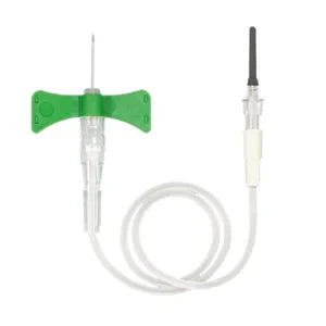 MediVena One-Care Push Button Safety Blood Collection Wing Sets, Luer Adapter, 21G