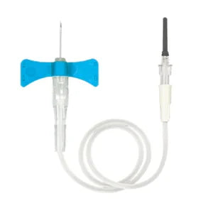 MediVena One-Care Push Button Safety Blood Collection Wing Sets, Luer Adapter, 23G
