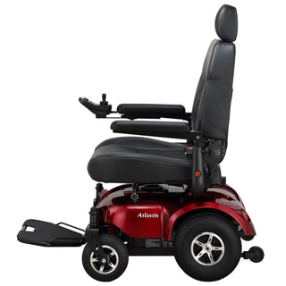Red Atlantis electric wheelchair on a white background