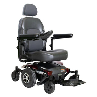 Merits P326E0M Vision Sport FWD power wheelchair red front view on a white background