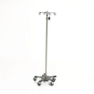 Medical MidCentral Chrome 5-leg Space Saving IV Pole stand on a white background