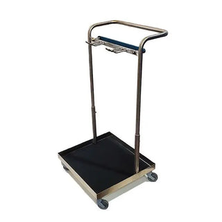 Metal MidCentral MCM-148 Stirrup Cart with a black tray on a white background
