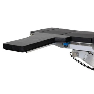 Black MidCentral MCM-301 Free Access Arm and Hand Table with 2″ Pad with a coiled cable on a white background
