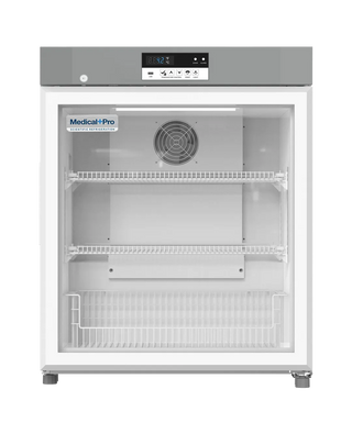 Migali MP-U4RG-X-HC25" Undercounter Medical Refrigerator with glass door on a white background