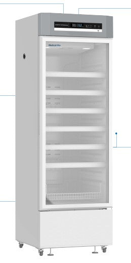 Migali Scientific MP-19RG-HC Medical Grade Upright Refrigerator w/ Glass Door, 19 Cu. Ft., (2/8℃)