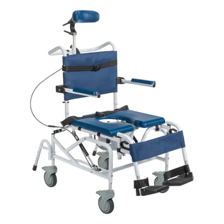 Drive DeVilbiss Healthcare NRS18010 Flip-Back Arms Reclining Backrest Aluminum Frame 3-in-1 Commode/Shower Chair