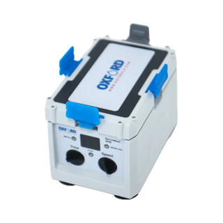 White Oxford BenchMate SPM Micro Plate Shaker device with blue accents and 'Oxford' branding on a white background