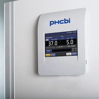 PHCbi MCO-170AICUVHL-PA Cell-IQ CO₂ incubator with color LCD touchscreen, IR2 sensor, SafeCell UV, and H₂O₂ vapor decontamination