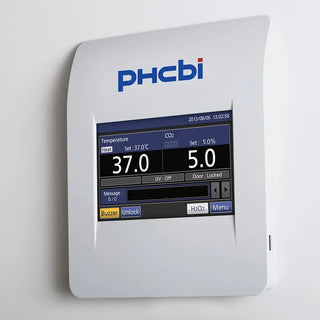 PHCbi MCO-230AICUVLG-PA Cell-IQ CO₂ incubator with color LCD touchscreen, IR2 sensor, SafeCell UV, and 230L chamber
