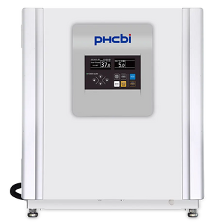 PHCbi MCO-50AICL-PA Cell-IQ CO₂ incubator with OLED controller, dual IR CO₂ sensor, inCu-saFe chamber, and optional UV and H₂O₂ decontamination