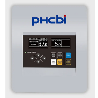 PHCbi MCO-50AICL-PA Cell-IQ CO₂ incubator with OLED controller, dual IR CO₂ sensor, inCu-saFe chamber, and optional UV and H₂O₂ decontamination