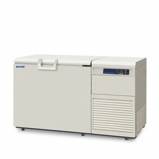 PHCbi MDF-C2156VANC-PA -150°C cryogenic chest freezer with air phase storage, VIP Plus insulation, and integrated LN₂ backup system