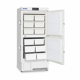 PHCbi MDF-MU549DHL-PA -40°C dual chamber biomedical freezer with LED display, natural refrigerant, and inverter compressor