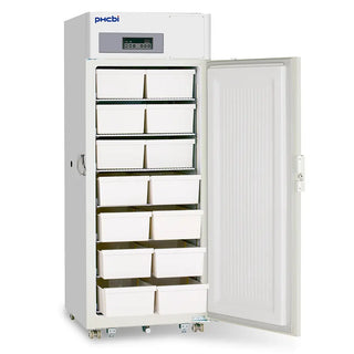 PHCbi MDF-U731M-PA -30°C manual defrost upright biomedical freezer with LED controller and adjustable wire shelves