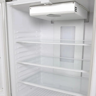 PHCbi pharmaceutical refrigerator with integrated -30°C freezer, OLED display, independent cooling systems, and 462L total storage capacity
