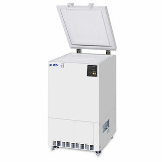 PHCbi VIP ECO Compact -86°C ultra low temperature chest freezer with natural refrigerants, Organic EL display, and VIP Plus insulation