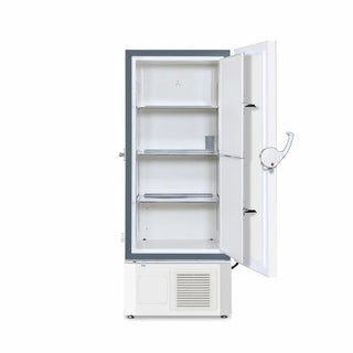 PHCbi VIP ECO -86°C upright ultra low temperature freezer with natural refrigerants, VIP Plus insulation, LCD touchscreen, and EZlatch door handle