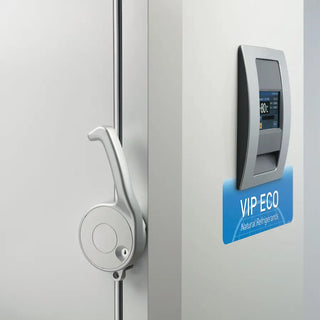 PHCbi VIP ECO -86°C upright ultra low temperature freezer with natural refrigerants, VIP Plus insulation, LCD touchscreen, and EZlatch door handle